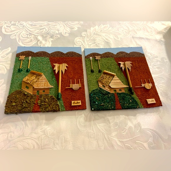 Paintings relief on wood, Cuban landscapes.unknown author. - Picture 2 of 4